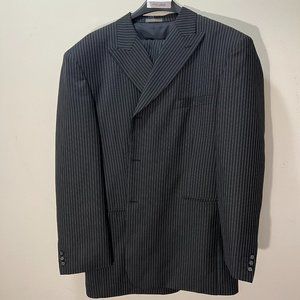 Men's Black Pinstripe Suit